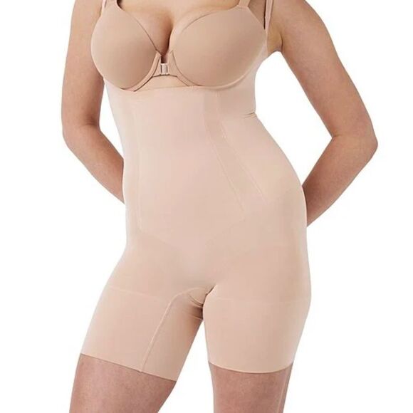 NWT SPANX Sculpt OnCore Open-Bust Mid-Thigh Bodysuit - Picture 1 of 4